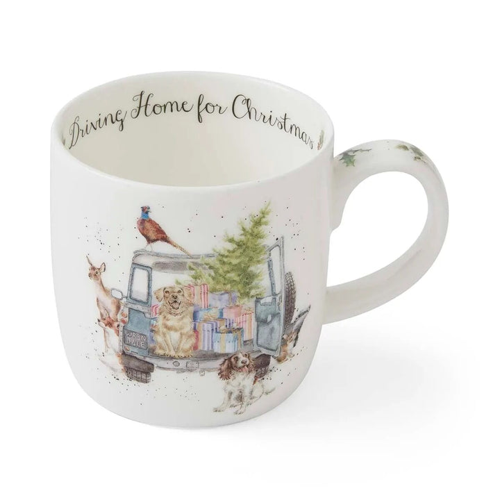 Wrendale Driving Home For Christmas Mug