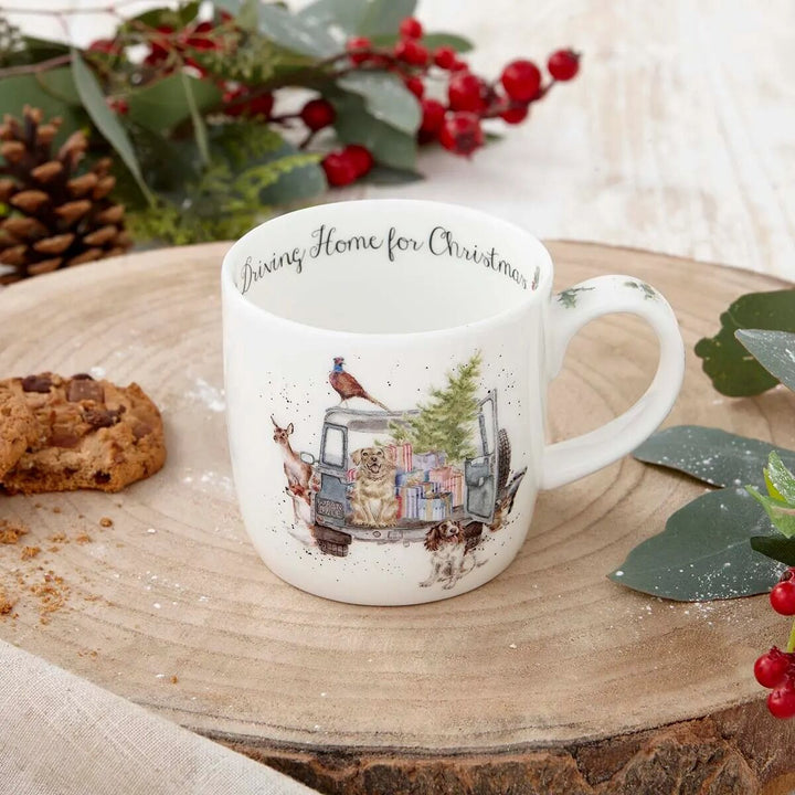Wrendale Driving Home For Christmas Mug