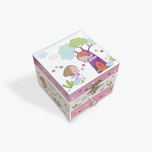 Small Rectangle Musical Jewellery Box With Fairies & Treehouse