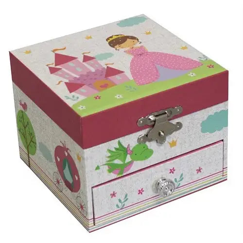 Small Square Musical Jewellery Box With Fairy Castle