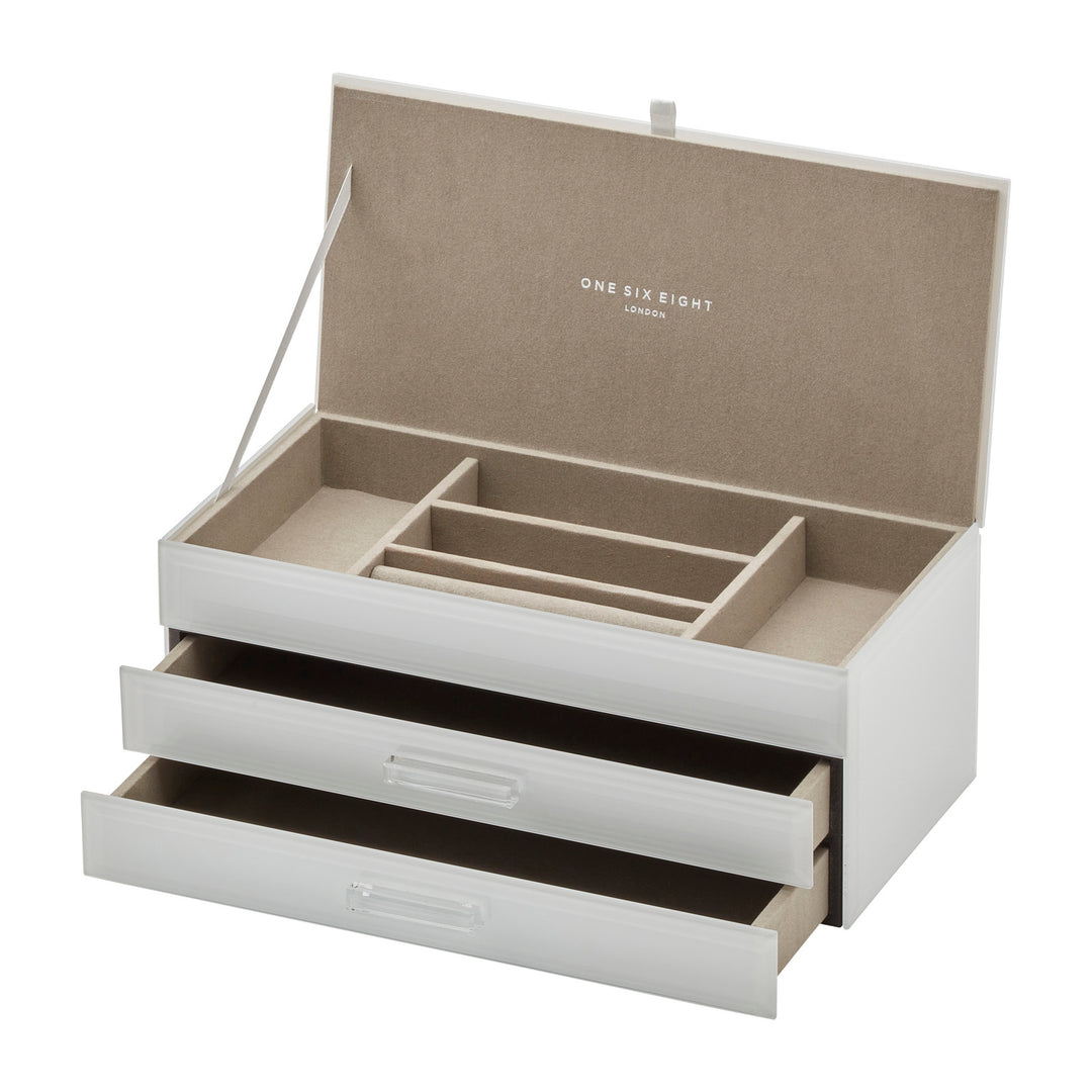 GABRIELLA WHITE LARGE JEWELLERY BOX