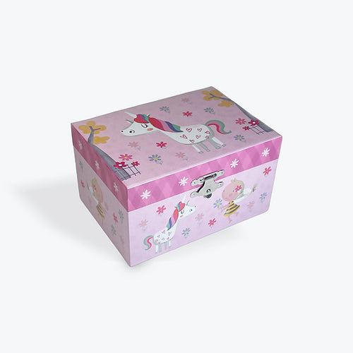 SMALL RECTANGLE UNICORN MUSICAL JEWELLERY BOX