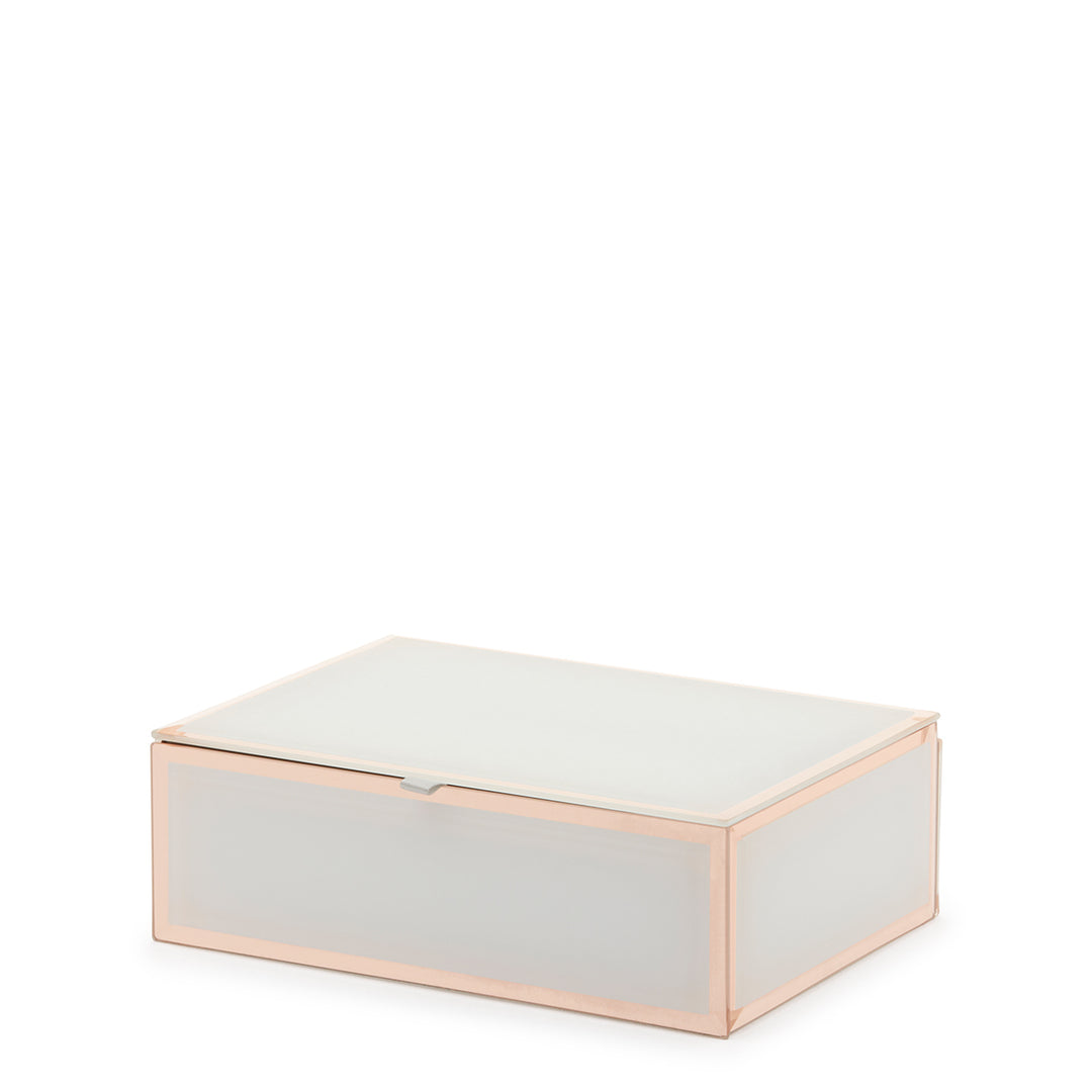 White Glass Medium Jewellery Box