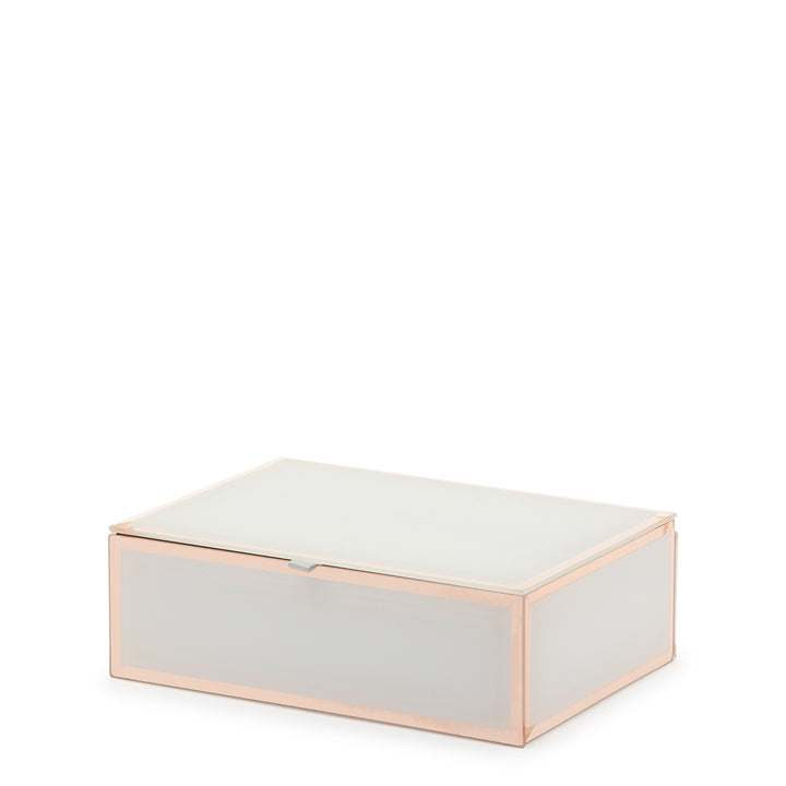 White Glass Medium Jewellery Box