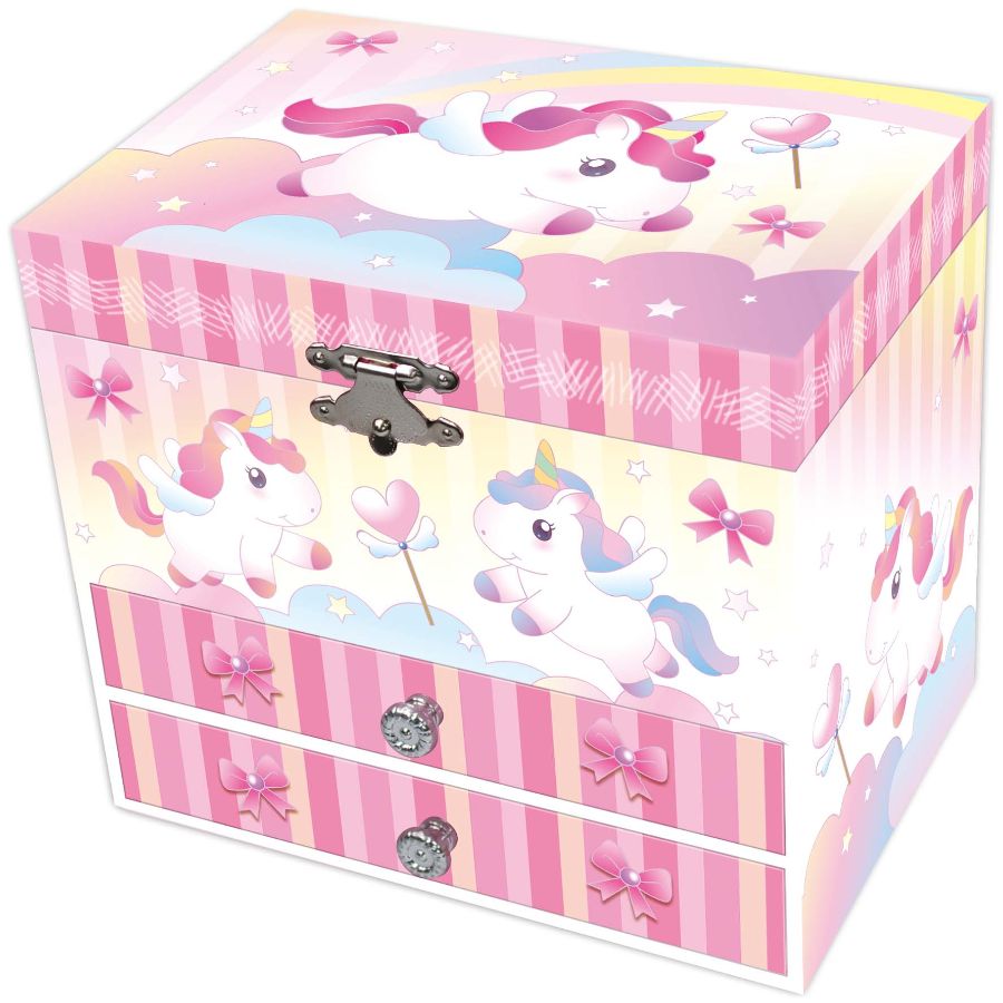 Unicorn Musical Jewellery Box With Double Drawer