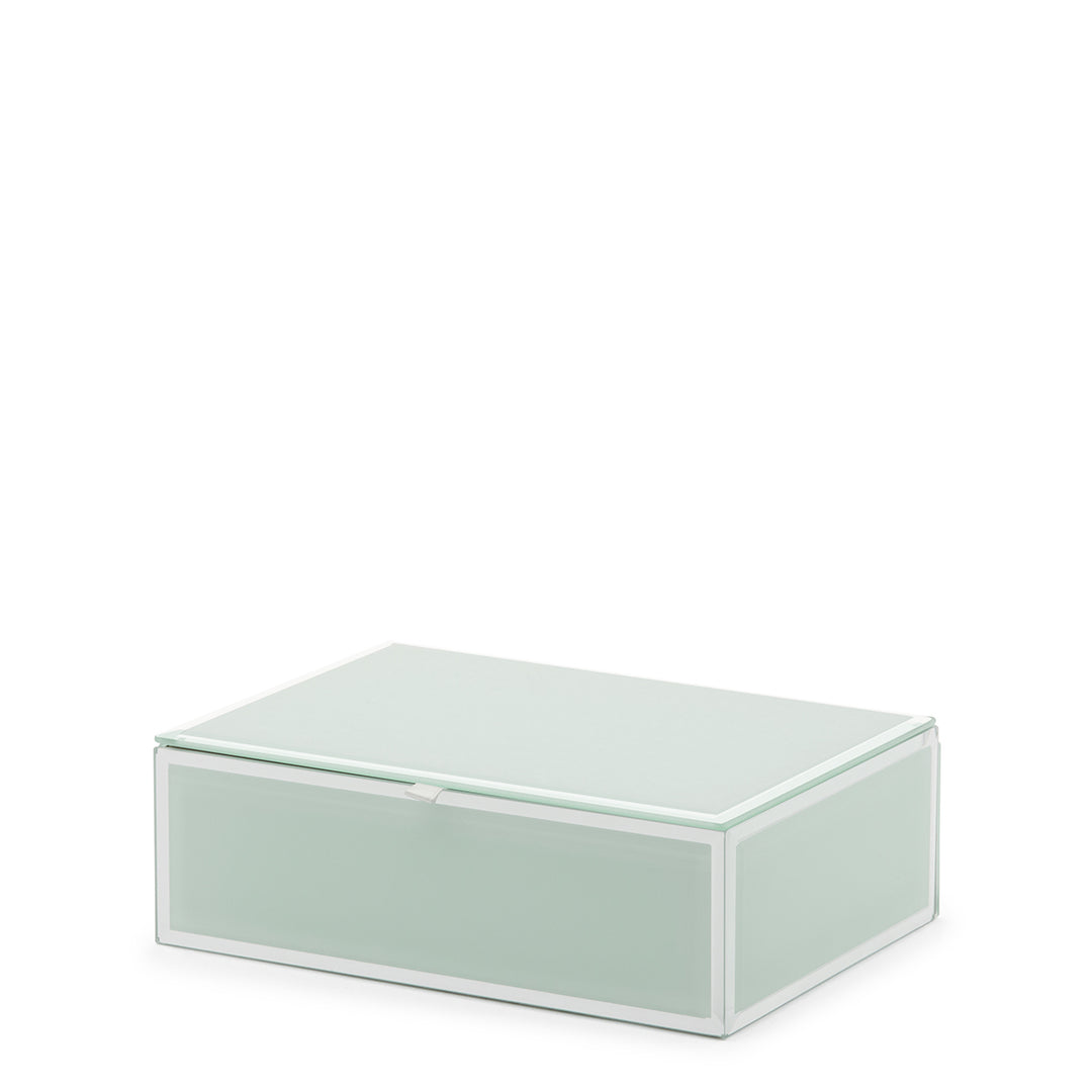 "Sara" Mint Glass Jewellery Box