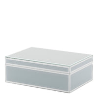 "Sara" Jewellery Box, Glass, Pale Blue, Large, Mirror