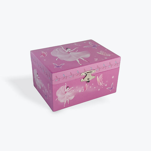 SMALL RECTANGLE BALLET & BUTTERFLIES MUSICAL JEWELLERY BOX