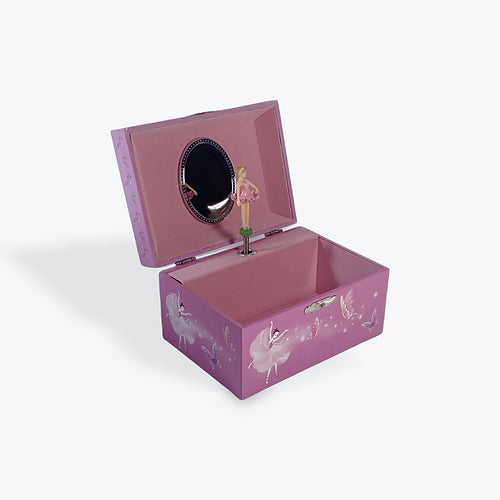 SMALL RECTANGLE BALLET & BUTTERFLIES MUSICAL JEWELLERY BOX