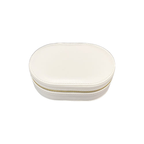 "Cora" White Travel Jewellery Case