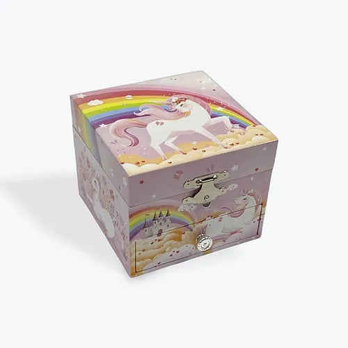 Small Square Musical Jewellery Box - Rainbow