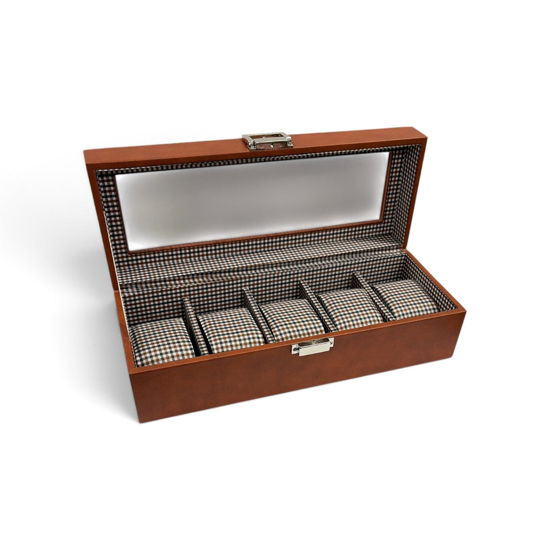 Tan Leatherette Watch Case