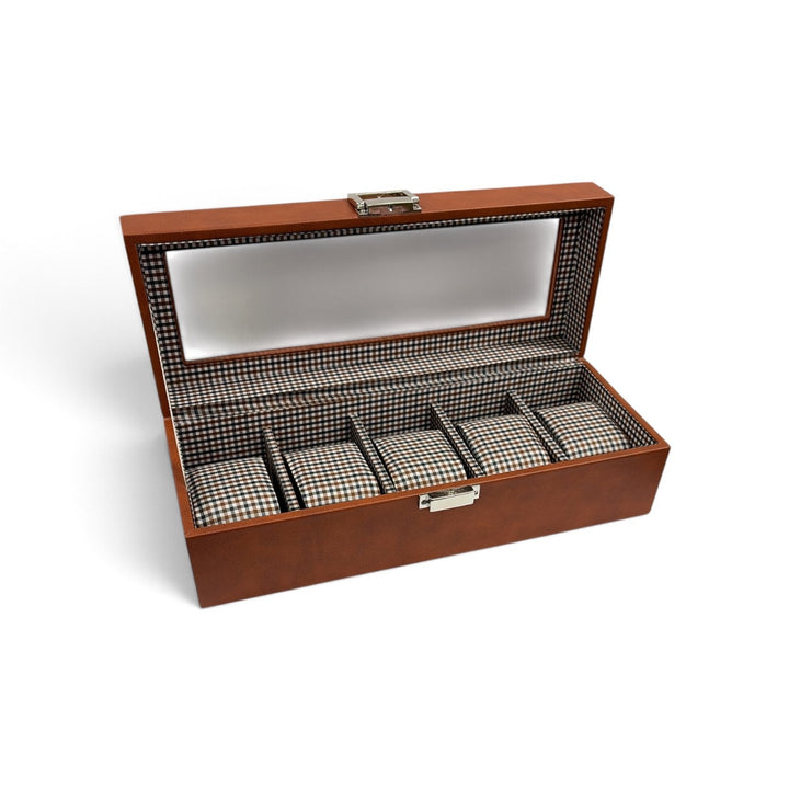 Tan Leatherette Watch Case