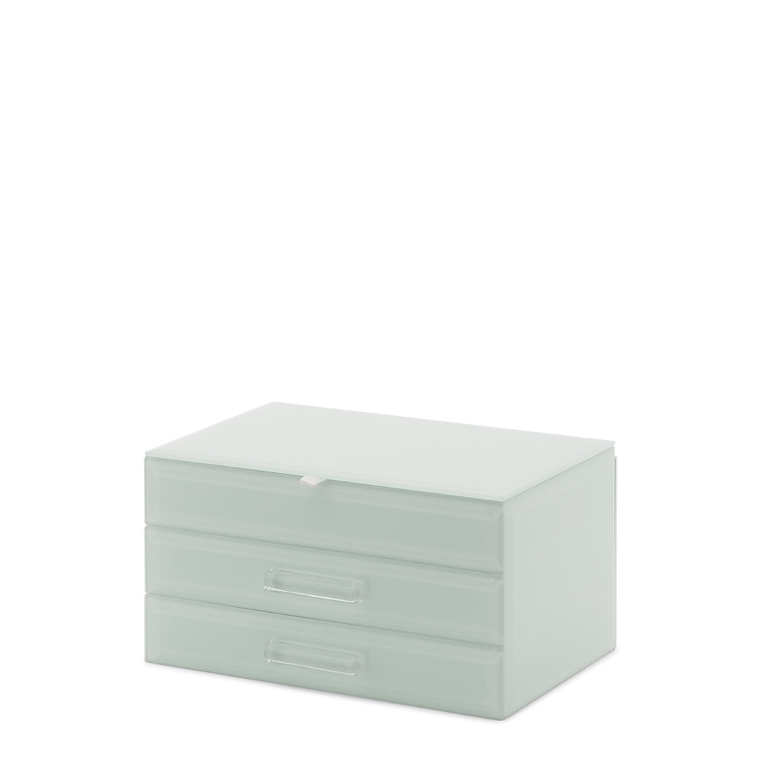"Gabriella" Green Glass Jewellery Box
