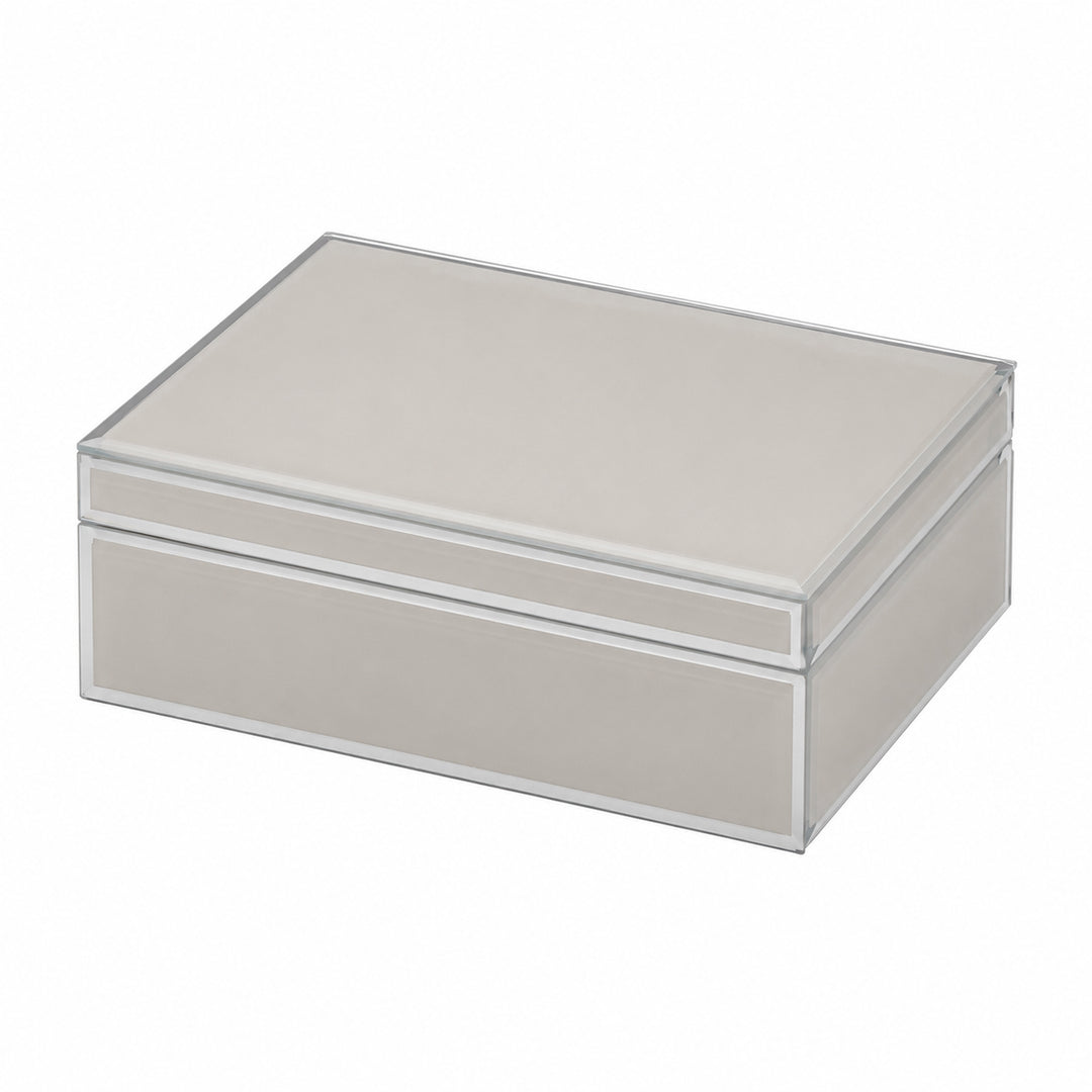 "Sara" Cloud Grey Glass Jewellery Box