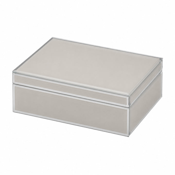 "Sara" Cloud Grey Glass Jewellery Box