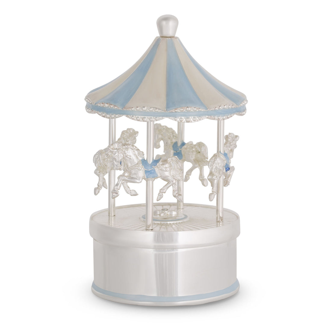 Silver & Blue Musical Rocking Horse Carousel
