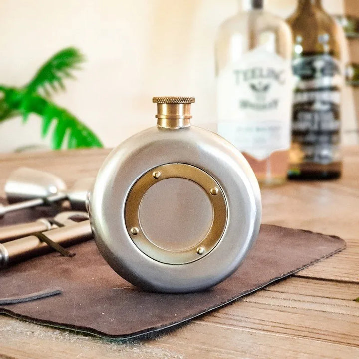 Steel & Brass Hip Flask